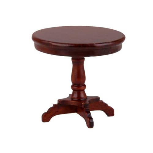 PSFDEWT Dollhouse Holz Tisch Miniatur Runde Tisch Ornamente Mini Möbel Dekoration Kaffeepuppe Haus von PSFDEWT