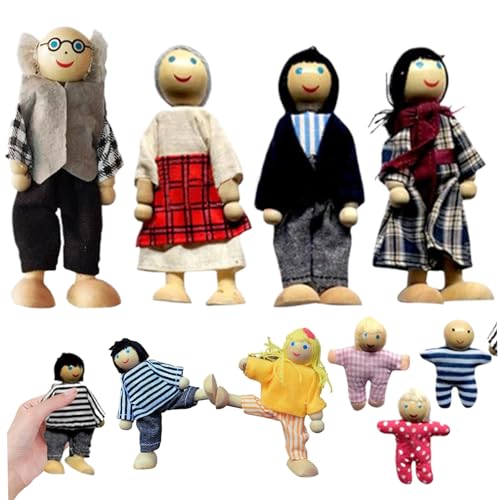 PSFDEWT Dollhouse People 9 Family Figuren Holzpuppen poable niedliche Puppenhaus -Persönlichkeiten Set Set Spielen Spielepuppe für Mädchen Jungen Kinder Puppenhaus Accessoires Spielzeug PSFDEWT Dollhouse People 9 Family Figuren Holzpuppen poable niedliche Puppenhaus -Persönlichkeiten Set Set Spielen Spielepuppe für Mädchen Jungen Kinder Puppenhaus Accessoires Spielzeug von PSFDEWT