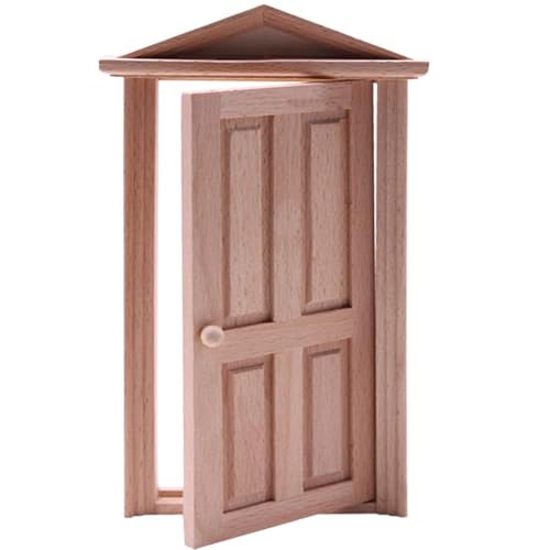 PSFDEWT Dollhouse Tür 1:12 MINI -Tür mit Griff Holz nach außen Miniaturen Holzpuppen Hausmöbel für Doll House Accessoires Style1door von PSFDEWT
