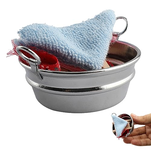 PSFDEWT Dollhouse -Waschtub mit Waschbrett und Handtuch 1:12 Miniatur dekorative süße Wäscherei Tuppe Dollhouse Möbeldekoration Waschtub von PSFDEWT