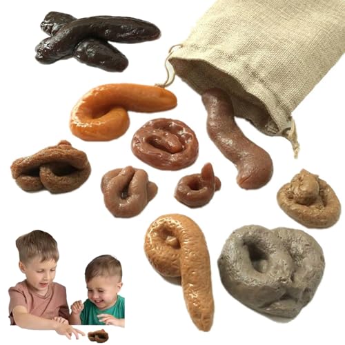 PSFDEWT Fake Poop Set, 10pcs/Set Verschiedene Form gefälschter Poop -Spielzeug, realistischer gefälschter Hund Poop mit Kordelstring -Taschen für Streichtrick Prop Aprilscherzhund PSFDEWT Fake Poop Set, 10pcs/Set Verschiedene Form gefälschter Poop -Spielzeug, realistischer gefälschter Hund Poop mit Kordelstring -Taschen für Streichtrick Prop Aprilscherzhund von PSFDEWT