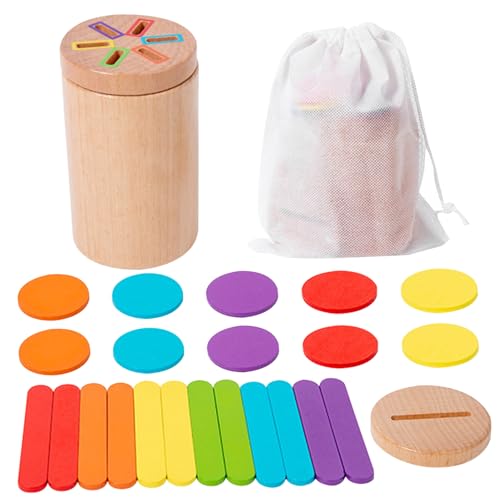 PSFDEWT Farbsortiers sensorisches Spielzeug, 2-in-1-Form & Farbsortierspielzeug, hölzern mit magnetischem Deck PSFDEWT Farbsortiers sensorisches Spielzeug, 2-in-1-Form & Farbsortierspielzeug, hölzern mit magnetischem Deck von PSFDEWT