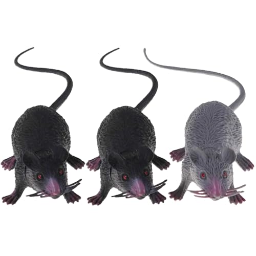 PSFDEWT Gefälschte Maus, 3PCS Plastische falsche Ratte, Simulation realistische Maus, Wiederverwendbare gefälschte Mäuse für Party, Festival, Streiche Spielzeugmänner PSFDEWT Gefälschte Maus, 3PCS Plastische falsche Ratte, Simulation realistische Maus, Wiederverwendbare gefälschte Mäuse für Party, Festival, Streiche Spielzeugmänner von PSFDEWT
