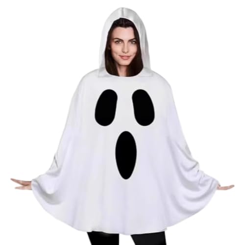 PSFDEWT Geisterkostüm für Erwachsene weiße Ghost -Kapuze -Halloween -Kostüme Poncho Cosplay Outfits PSFDEWT Geisterkostüm für Erwachsene weiße Ghost -Kapuze -Halloween -Kostüme Poncho Cosplay Outfits von PSFDEWT