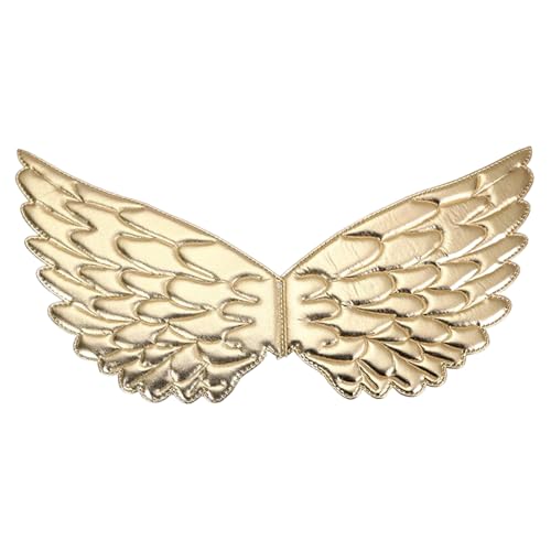 PSFDEWT Goldflügel, glitzernder Stoff Gold Angel Flügel, 16,9 x 8,7 Zoll Amor Flügel mit Gummiband, Flügelkostüm für Prinzessin Fairy Kostüm Geburtstag Halloween Party Gold Flügel PSFDEWT Goldflügel, glitzernder Stoff Gold Angel Flügel, 16,9 x 8,7 Zoll Amor Flügel mit Gummiband, Flügelkostüm für Prinzessin Fairy Kostüm Geburtstag Halloween Party Gold Flügel von PSFDEWT