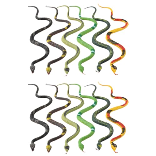 PSFDEWT Gummischlange realistische Schlangenspielzeug Regenwald Reptilien Fälschung für Party bevorzugt Garten Requisiten 12 PCs von PSFDEWT