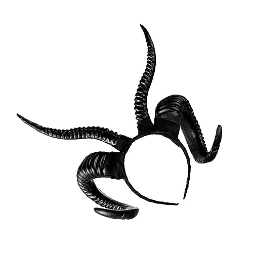 PSFDEWT Halloween Hörner Schwarze Gothic Teufel Horns Halloween Kostüm Kleid Schaf Horn Kopfwege Böse Hexen Haar Accessoire für Cosplay -Kostüm -Kleid Schwarz von PSFDEWT
