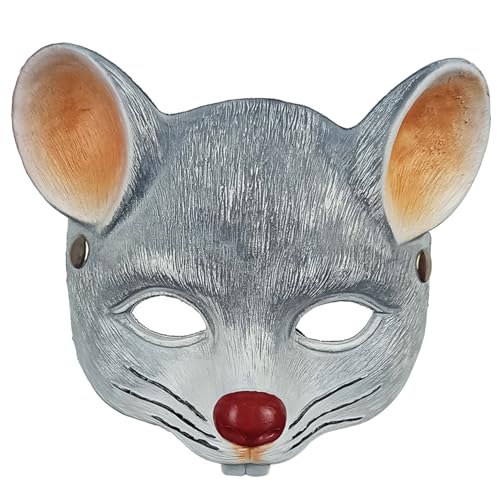 PSFDEWT Halloween Mask 3D gruselige Rattenmaske 8.7x6.7 Mausgesicht pu Schaum realistische Eingröße Kinder Erwachsener Horror mit Elastizität Band für Halloween Cosplay Masquerade Stirnband von PSFDEWT