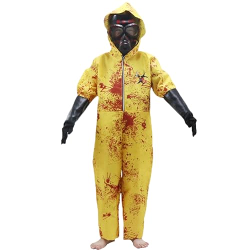 PSFDEWT Hazmat-Kostüm für Kinder mit Kapuze mit Kapuze-Zip-up-Kindern Hazmat Anzug beinhaltet Anzug, Handschuhe und Maske, Kostüme für Cosplay, Halloween, Party, L-Kostüm PSFDEWT Hazmat-Kostüm für Kinder mit Kapuze mit Kapuze-Zip-up-Kindern Hazmat Anzug beinhaltet Anzug, Handschuhe und Maske, Kostüme für Cosplay, Halloween, Party, L-Kostüm von PSFDEWT