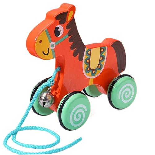 PSFDEWT Holzbabyspielzeug, süßes Pferdesform-Baby-Ziehen Spielzeug mit Glocke, bidirektionales Holzkindspielzeug mit Anti-Schlupf-Rad, Entwicklungsziel & nach Kleinkindern 1-3 drücken PSFDEWT Holzbabyspielzeug, süßes Pferdesform-Baby-Ziehen Spielzeug mit Glocke, bidirektionales Holzkindspielzeug mit Anti-Schlupf-Rad, Entwicklungsziel & nach Kleinkindern 1-3 drücken von PSFDEWT