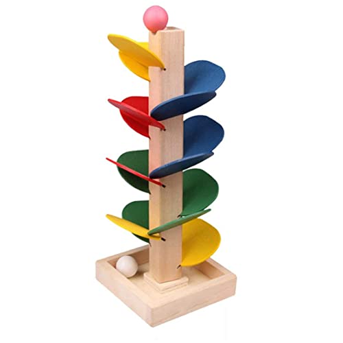 PSFDEWT Holzbaum abtrennbare Blätter Marmor Ball Run Track Game Bunte Kinder pädagogische Spielzeugblöcke 1Set Holzbaumspielzeug Marmor Ball Run Track Game Kinder lehrreich bunt von PSFDEWT