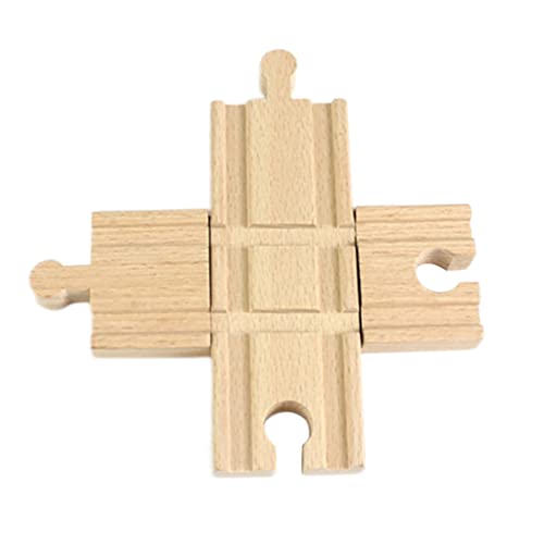 PSFDEWT Holzstrecke Cross Tracks Bahnhof Accessoire kompatibel mit dem großen klassischen Spielzeugzug Holzstrecke von PSFDEWT