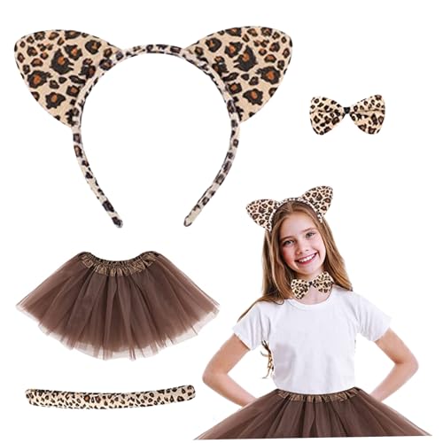 PSFDEWT Katzenkostüm für Kinder Girls 4PCS/Set Leopard Kostüm süße Tierkinder Halloween Kostüme Kostüme für Carnival Cosplay Party Accessoires Cat für PSFDEWT Katzenkostüm für Kinder Girls 4PCS/Set Leopard Kostüm süße Tierkinder Halloween Kostüme Kostüme für Carnival Cosplay Party Accessoires Cat für von PSFDEWT