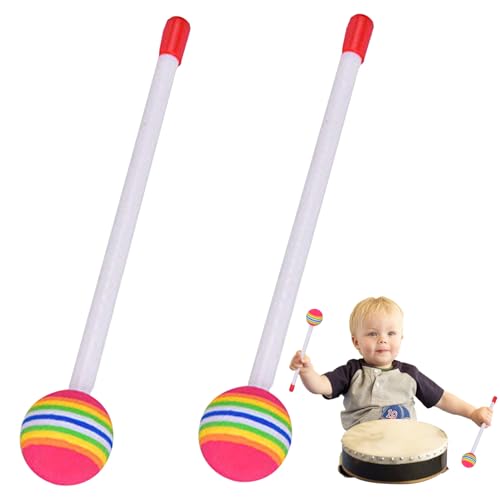 PSFDEWT Kids Drum Sticks 2pcs Lollipop Runde Kleinkind -Drum Sticks Eva Drumsticks für Kinder Bildungsspielzeug Musikinstrumente Geburtstagsrolle von PSFDEWT