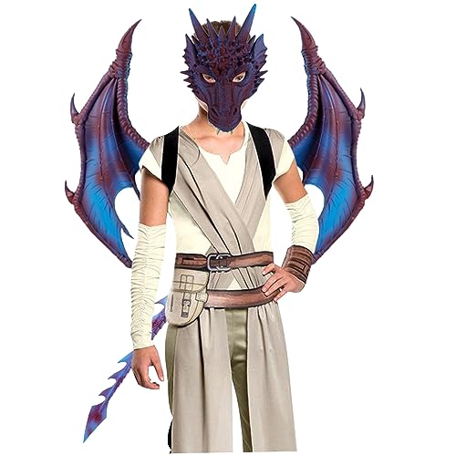 PSFDEWT Kids Halloween Dragon Set Gesichtsbezüge Schwanz Cosplay Kostüm Foto Requisiten lila 3pcs Dragon Schwanz PSFDEWT Kids Halloween Dragon Set Gesichtsbezüge Schwanz Cosplay Kostüm Foto Requisiten lila 3pcs Dragon Schwanz von PSFDEWT