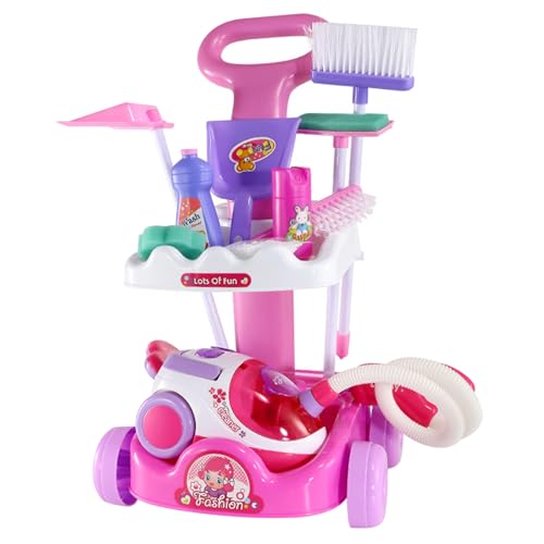 PSFDEWT Kinderreinigungsset Rollenspielreinigungswagen für Kinder pädagogische Kleinkind-Set mit echtem Arbeitsstaubsauger, Besen, Sprühflasche und mehr für Kleinkinder 1-3 PSFDEWT Kinderreinigungsset Rollenspielreinigungswagen für Kinder pädagogische Kleinkind-Set mit echtem Arbeitsstaubsauger, Besen, Sprühflasche und mehr für Kleinkinder 1-3 von PSFDEWT