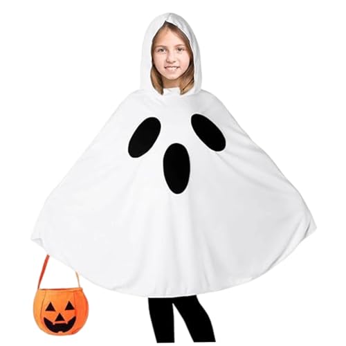 PSFDEWT Kleinkind Ghost Kostüm Weiß Ghost Hooded Halloween Kostüme Poncho Cosplay Outfits PSFDEWT Kleinkind Ghost Kostüm Weiß Ghost Hooded Halloween Kostüme Poncho Cosplay Outfits von PSFDEWT