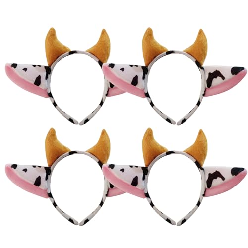 PSFDEWT Kuhstirnband 4pcs weiches Plüsch Cosplay Kuh Ohr Ohrstirnband süße Kuhohren und Horn Haar Hoop Cosplay Kostüm Accessoires für Mädchen Frauen Party Kostüm Kleid Stirnband PSFDEWT Kuhstirnband 4pcs weiches Plüsch Cosplay Kuh Ohr Ohrstirnband süße Kuhohren und Horn Haar Hoop Cosplay Kostüm Accessoires für Mädchen Frauen Party Kostüm Kleid Stirnband von PSFDEWT