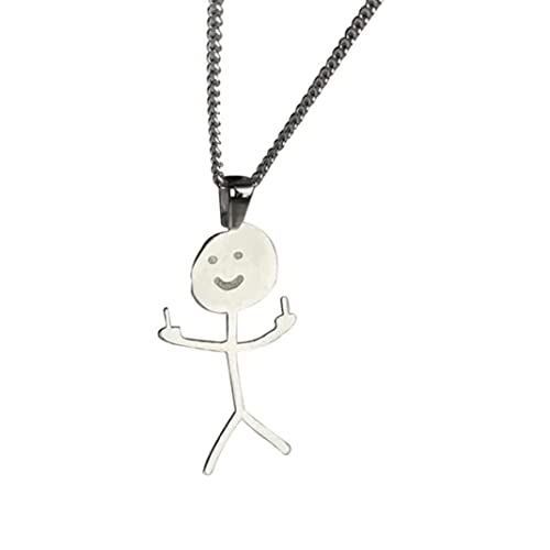 PSFDEWT Lustige Doodle Halskette, personalisierte Streichholz Handgeste Halsketten PSFDEWT Lustige Doodle Halskette, personalisierte Streichholz Handgeste Halsketten von PSFDEWT