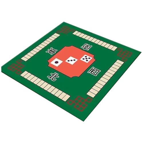 PSFDEWT Mahjong Mat Anti-Schlupf Mahjong Table Matte 31.5x31.5 '' Geräuschreduktion für Tischkleidung-resistente Spiele für Party-Poker, Karte, Familienbrettspiele Grün von PSFDEWT