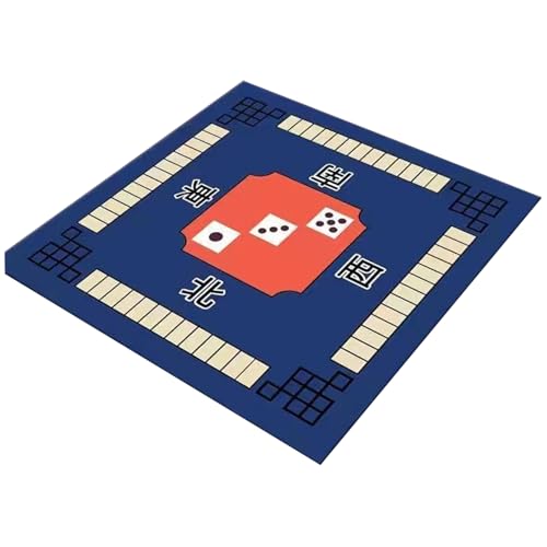 PSFDEWT Mahjong Mat Anti-Schlupf Mahjong Table Matte 31.5x31.5 '' Lärmreduktion für Tischkleidung-resistente Spiele für Party-Poker, Karte, Familienbrettspiele Bluemahjong von PSFDEWT