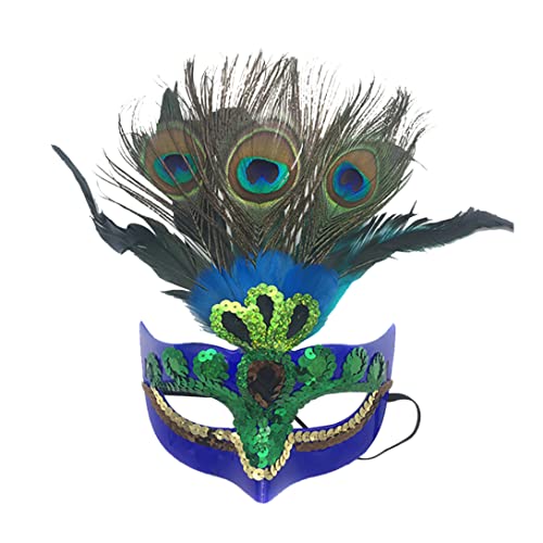 PSFDEWT Make -up -Masken -Prom -Maske Peacock Party Venezianische Masquerade für Frauenblau von PSFDEWT