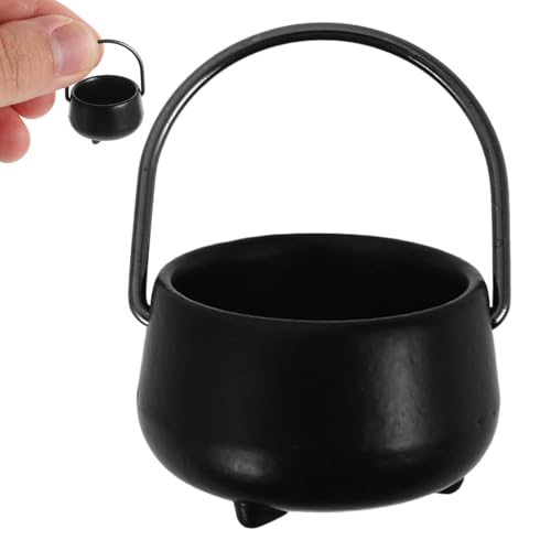 PSFDEWT Mini Cauldron 0, 8 '' Halloween Cesson mit Griff 1:12 Puppenhauszubehör Mini Gusseisen Halloween Puppenhaus Miniaturen nur Caudron Caudron von PSFDEWT