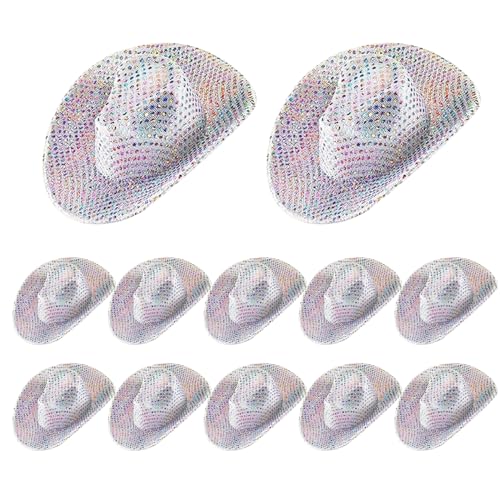 PSFDEWT Mini Disco Cowboy Hut 12pcs farbenfrohe Punkte 2, 5x2inch weißer Mini Cowgirl Hut glänzend künstliche Leder Miniatur Cowboy für Party Puppenfotografie PSFDEWT Mini Disco Cowboy Hut 12pcs farbenfrohe Punkte 2, 5x2inch weißer Mini Cowgirl Hut glänzend künstliche Leder Miniatur Cowboy für Party Puppenfotografie von PSFDEWT
