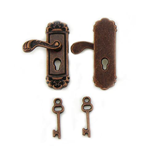PSFDEWT Miniatur -Türschloss Vintage Fancy Dollhouse Türknöpfe lebendige Dollhouse Lange Griff Bronze 1Pair PSFDEWT Miniatur -Türschloss Vintage Fancy Dollhouse Türknöpfe lebendige Dollhouse Lange Griff Bronze 1Pair von PSFDEWT