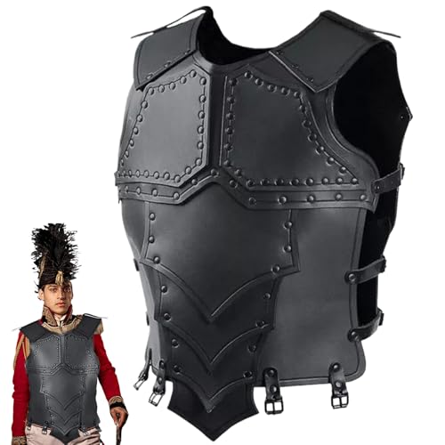 PSFDEWT Mittelalterliche Brustpanzerung Schwarzes synthetisches Leder einstellbarer Wikingerpanzer für Erwachsene Männer Leder für Larp Cosplay -Stufe Performance Kostüme Wikinger Männer PSFDEWT Mittelalterliche Brustpanzerung Schwarzes synthetisches Leder einstellbarer Wikingerpanzer für Erwachsene Männer Leder für Larp Cosplay -Stufe Performance Kostüme Wikinger Männer von PSFDEWT