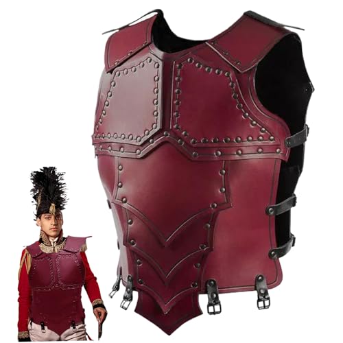 PSFDEWT Mittelalterliche Brustpanzerung rotes synthetisches Leder Verstellbarer Wikingerpanzer für Erwachsene Männer Leder für Larp Cosplay -Bühnenbühne Kostüme Wikinger Männer PSFDEWT Mittelalterliche Brustpanzerung rotes synthetisches Leder Verstellbarer Wikingerpanzer für Erwachsene Männer Leder für Larp Cosplay -Bühnenbühne Kostüme Wikinger Männer von PSFDEWT