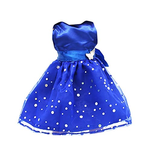 PSFDEWT Modepailletten ärmellose Partykleid exquisites süßes Kleid für 18 Zoll Mädchen Puppen Blau Punch Paper Shaper von PSFDEWT