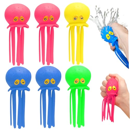 PSFDEWT Oktopus Badespielzeug, 6pcs quietbares weiches süßes Oktopus-Pool-Spielzeug mit Multi-Löchern, Stressabbau Kleinkindpool-Spielzeug, 6, 3x2, 6 Wasserssensorische Spielzeuge für Kinder 3+ Bad PSFDEWT Oktopus Badespielzeug, 6pcs quietbares weiches süßes Oktopus-Pool-Spielzeug mit Multi-Löchern, Stressabbau Kleinkindpool-Spielzeug, 6, 3x2, 6 Wasserssensorische Spielzeuge für Kinder 3+ Bad von PSFDEWT