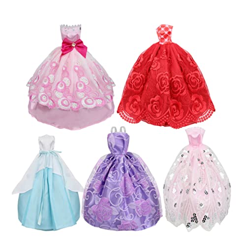 PSFDEWT Puppenkleidung Mini Prinzessin Puppe Kurzes Kleid Bunte Mädchen Party Kleidung 5pcs zufällige Farbkleidung PSFDEWT Puppenkleidung Mini Prinzessin Puppe Kurzes Kleid Bunte Mädchen Party Kleidung 5pcs zufällige Farbkleidung von PSFDEWT