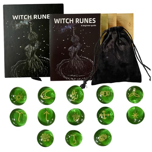 PSFDEWT Runes Set 13PCS Rune Stones mit Führungsbuch- und Samtbeutel Hexenversorgungslieferung Wahrscheinlichen Tools für Anfänger und erfahrene Benutzer PSFDEWT Runes Set 13PCS Rune Stones mit Führungsbuch- und Samtbeutel Hexenversorgungslieferung Wahrscheinlichen Tools für Anfänger und erfahrene Benutzer von PSFDEWT