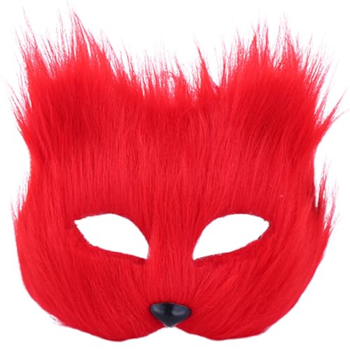 PSFDEWT Therian Maske, halbgesichts Fuchsmaske, atmungsaktives Tier für erwachsene Kinder, weiches glattes Cosplay pelziges Kostüm für Maskerade Party Ostern Red PSFDEWT Therian Maske, halbgesichts Fuchsmaske, atmungsaktives Tier für erwachsene Kinder, weiches glattes Cosplay pelziges Kostüm für Maskerade Party Ostern Red von PSFDEWT