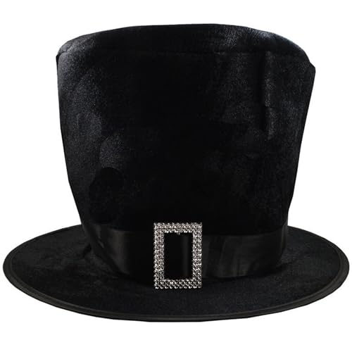 PSFDEWT Top -Hüte für Männer 7, 5 Zoll hohe schwarze Top -Hut -Größe für Erwachsene Fühle Zauberer Kostümzubehör für formelle Showman Party Halloween Kostüm Magier Hut PSFDEWT Top -Hüte für Männer 7, 5 Zoll hohe schwarze Top -Hut -Größe für Erwachsene Fühle Zauberer Kostümzubehör für formelle Showman Party Halloween Kostüm Magier Hut von PSFDEWT