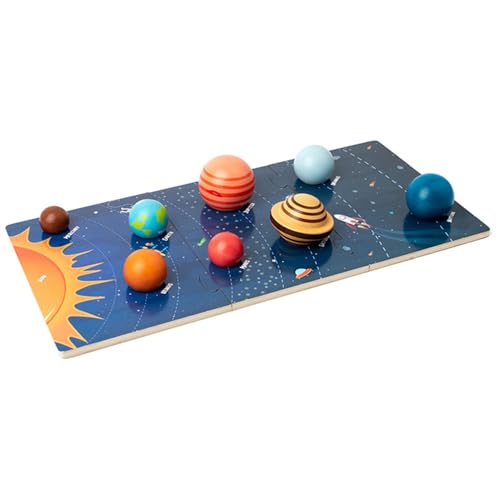 PSFDEWT US -Kinder Montessori Frühschulsystem Solarsystem Echt Planeten Modell Luft- und Raumfahrtuniversum Intelligenz 3D Stereoskopisches Puzzle Kognitiver Board [Box Set von PSFDEWT