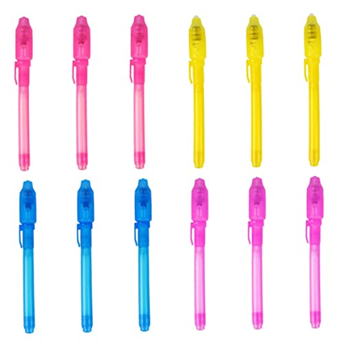 PSFDEWT Unsichtbarer Tintenstift Verschwinden Marker Secret Message Writer mit UV -Licht für Kinder 12PCs Unsichtbarer Tintenstift von PSFDEWT