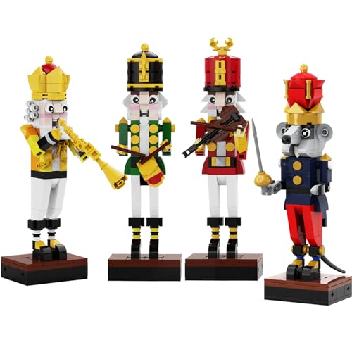PSFDEWT Weihnachtsbaum -Set 4PCS Plastikspielzeuggebäude -Sets gehören Trompeter, Schlagzeuger, Geiger, Dirigent Nutcracker -Weihnachtsdekorationen für Kinder Erwachsene Spielzeugsets von PSFDEWT