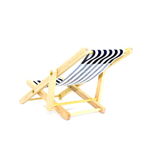 Puppenhaus Liege Miniatur Holzklapper Strandstuhl Mini Striped Chaise Longue Model zufällige Farbkolben Miniaturklappstuhl Puppenhaus Liege Miniatur Holzklapper Strandstuhl Mini Striped Chaise Longue Model zufällige Farbkolben Miniaturklappstuhl von PSFDEWT