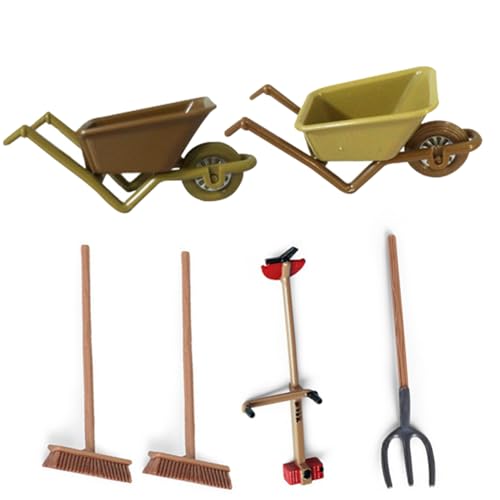 Puppenhauszubehör 6PCS/Set -Simulation Miniatur Dekorative Mini -Wheel -Wheel -DIY -Puppenhausdekor für Mikrolandschaftszubehör von PSFDEWT