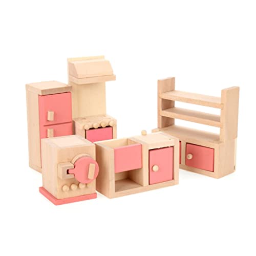 Toys House Holzküchenset Mini Küchenmöbel Spielzeug Holzmikro -Accessoire Kinder Puzzle Spielzeug Puppenhaus von PSFDEWT