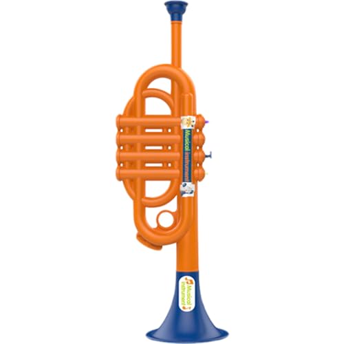 US-amerikanisches Musikinstrument für Kinder früh Bildung, siebenköpfiges Set von Musik-Simulations-Musikspielzeug, Kindergarten-Musikunterrichtshilfen [1 große Trompete (zufällige Farbe)] [OPP] von PSFDEWT