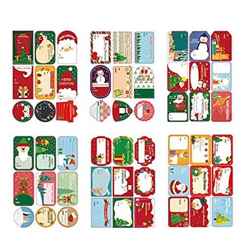 PSFDEWT Weihnachts -Tags Aufkleber 24PCs Selbstkleber Weihnachts -Geschenkname -Tag -Aufkleber für EIN Verpackungsetikett, Weihnachtslabel Aufkleber von PSFDEWT