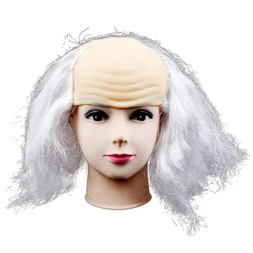 PSNKLMM 1pc Halloween Glatze Lustige Alte Dame Perücken Maskerade Party Kappe Cosplay Kostüm Requisiten von PSNKLMM
