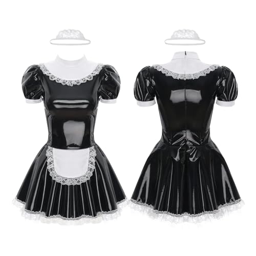 PSNKLMM Damen Lederbekleidung Spitzenbesetzte Sweetheart Kleider(5XL) von PSNKLMM