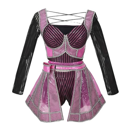 PSNKLMM Sechs Kostüm for Frauen Uniform Top Rock Set Halloween Karneval Anzug(S) von PSNKLMM