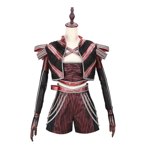 PSNKLMM Sechs Musical Kostüm Rock Crop Top Shorts for Frauen Leistung Halloween Festival Party Outf(S) von PSNKLMM