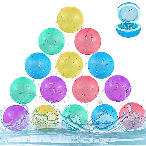 15 Stück Wiederverwendbare Wasserbomben,Wasserbomben Selbstschließend, Wiederverwendbare Wasserballons, Schnell befüllbare Silikon Spritzbälle,für Kinder Sommer Draussen,Strand und Poolpartys von PTBWS